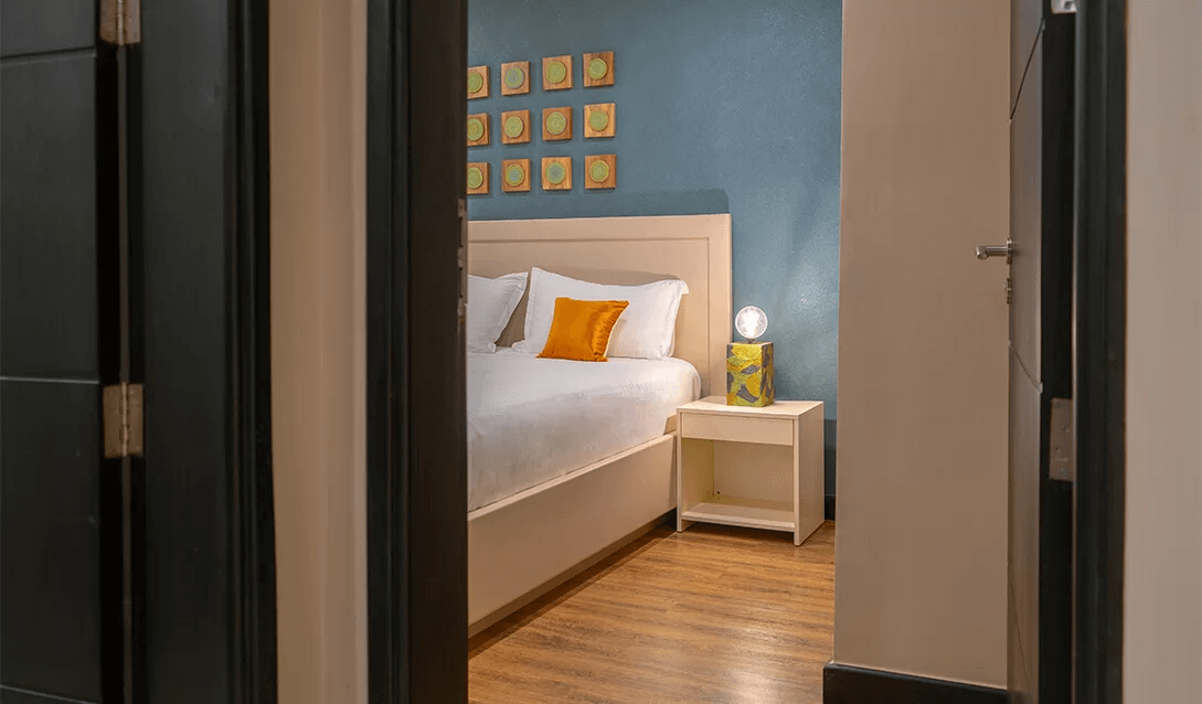 Interior of 2-bedroom 2-bathroom apartment living room in Kampala Uganda